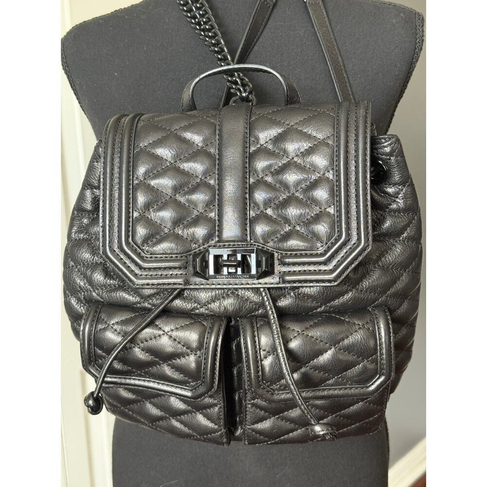 Rebecca Minkoff Love Quilted Backpack adjustable chain/leather straps | GUC